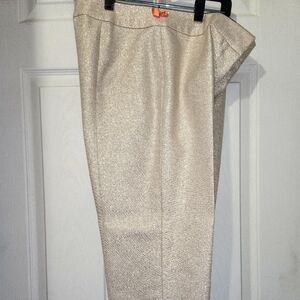 Talbots petite cream and gold pants